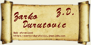 Žarko Durutović vizit kartica